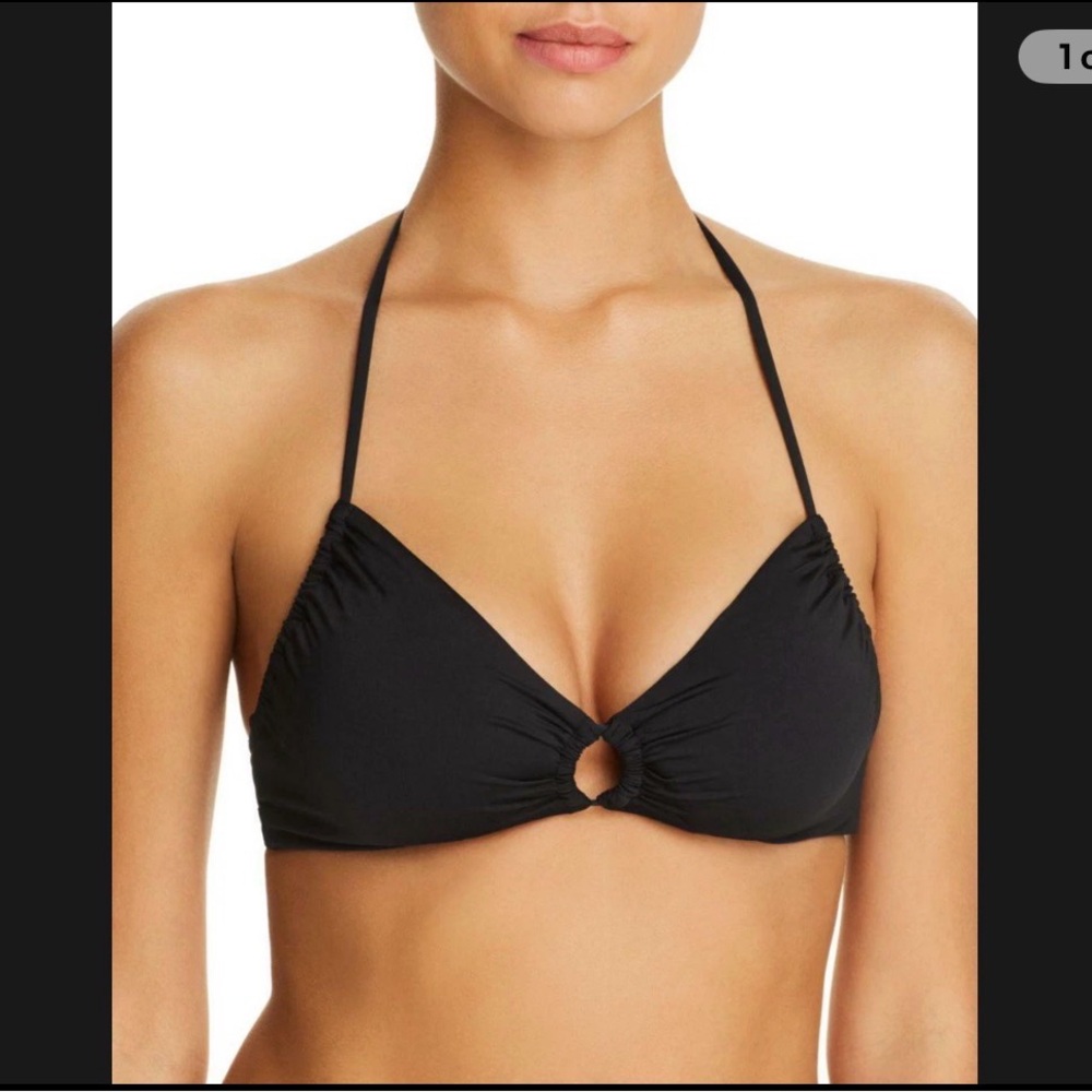 NWT Soluna Black Bralette Loop Full Moon Swimsuit Bikini Medium